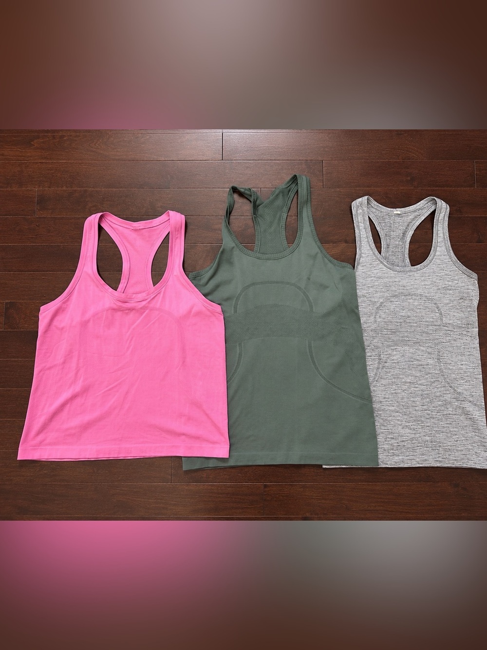 Lululemon Racerback Tank Top Bundle Pink Green Gray